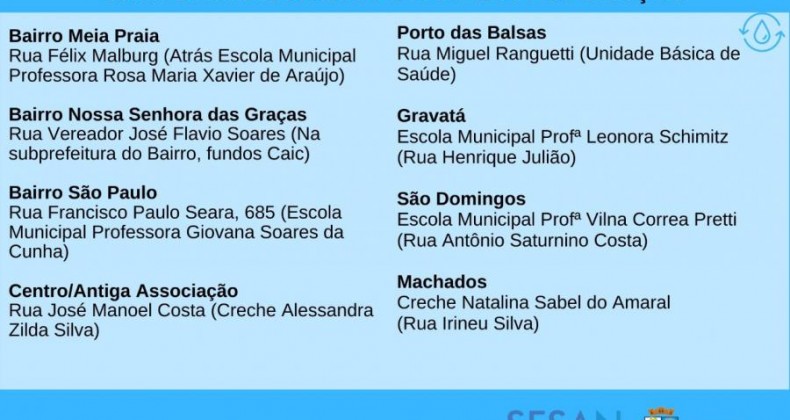 SESAN segue com pontos de distribuição de água potável à população