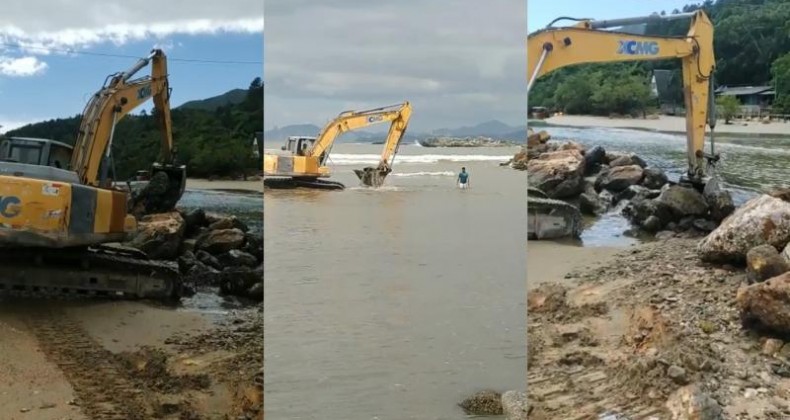 Foz do Rio Gravatá é desassoreado para permitir passagem de embarcações