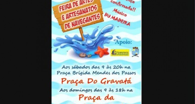 Artesanave fará exposição nas praças do Gravaté e Praia Central em Navegantes